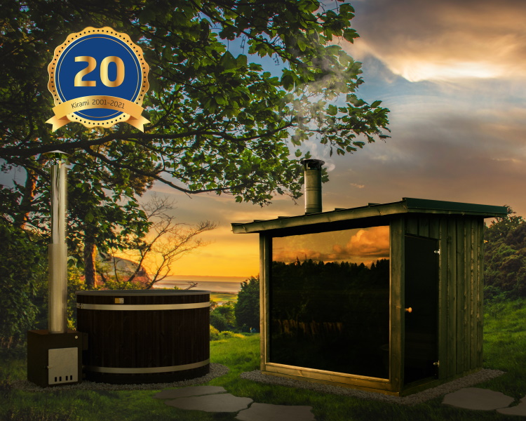 Zur Feier des Jubiläumsjahres ist jetzt ein Paket bestehend aus der einzigartigen FinVision® -Sauna und einem passenden Badefass erhältlich | Kirami