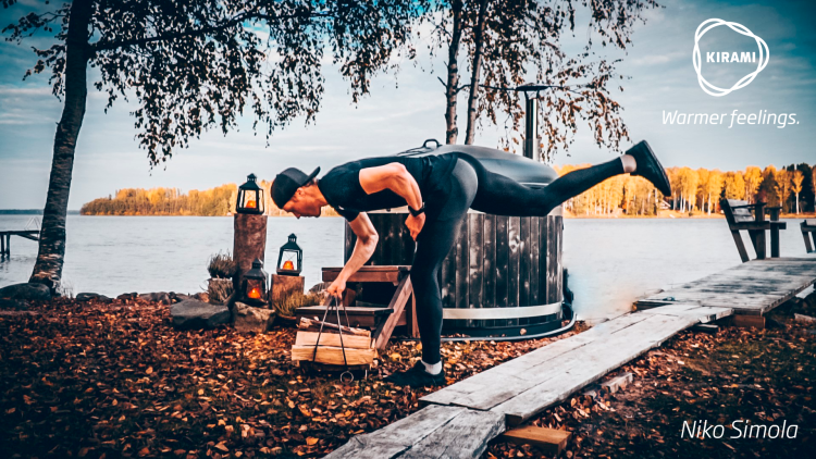 Teija Simola | Die Aufheizphase des Badefasses ist ideal für Wassergymnastik, denn dann ist das Wasser noch nicht zu warm | Kirami