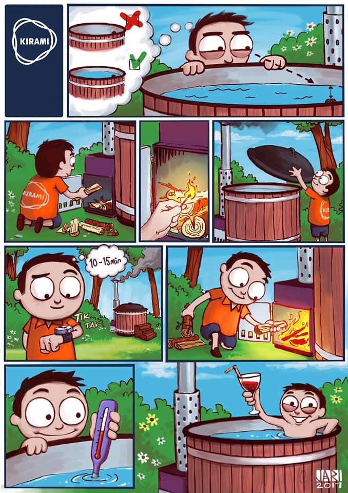 Badefass aufheizen | Kirami
