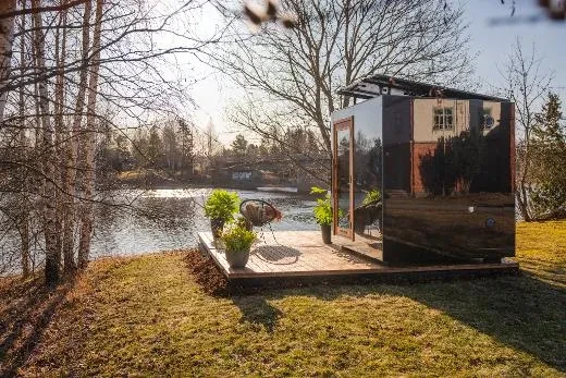 Kirami FinVision® -sauna M Zero (GlowBlack and CoralWhite)_Solarsystem model